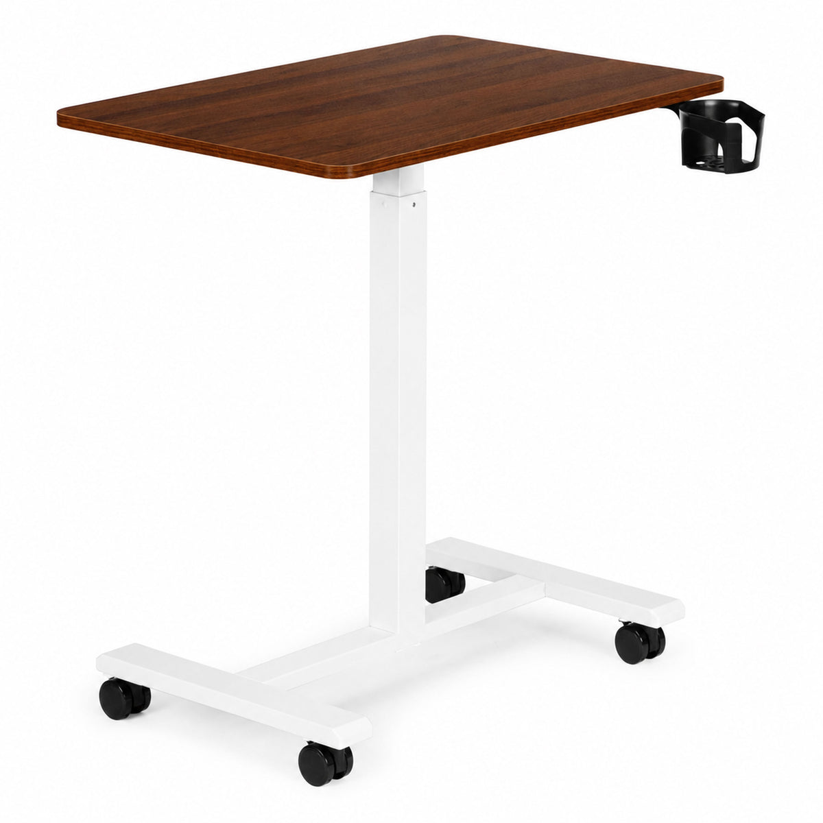 Laptoptisch MILO, höhenverstellbar mit Rollen – Holzoptik / Weiß – Ansicht 4