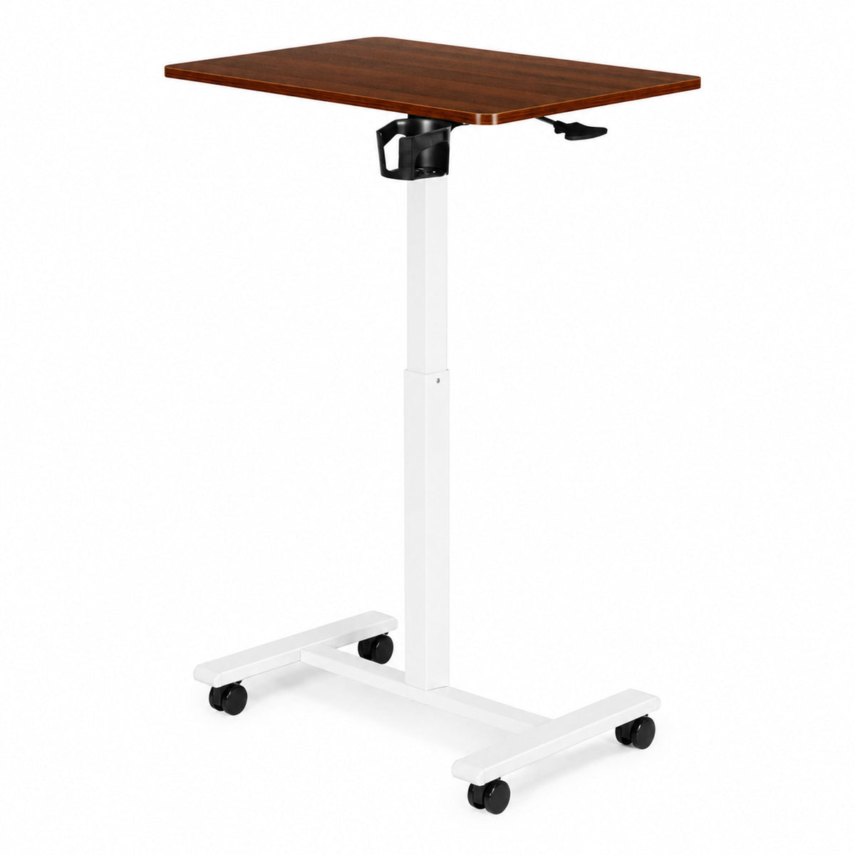 Laptoptisch MILO, höhenverstellbar mit Rollen – Holzoptik / Weiß – Ansicht 6