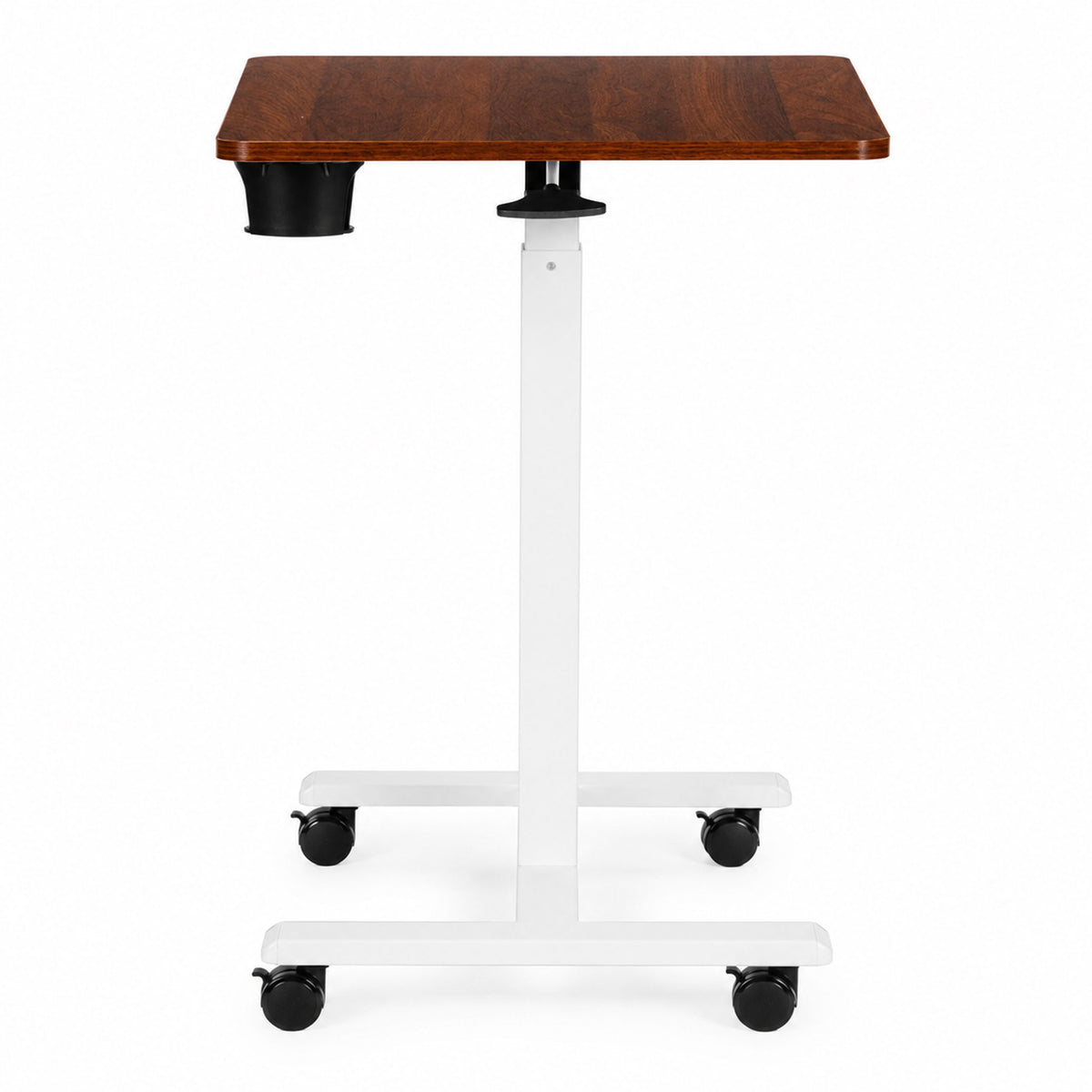 Laptoptisch MILO, höhenverstellbar mit Rollen – Holzoptik / Weiß – Ansicht 7