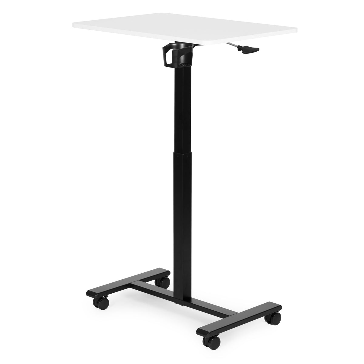 Laptoptisch MILO, höhenverstellbar mit Rollen – Weiß / Schwarz – Ansicht 6