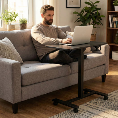 Laptoptisch MILO, höhenverstellbar mit Rollen – Schwarz – Ansicht 3