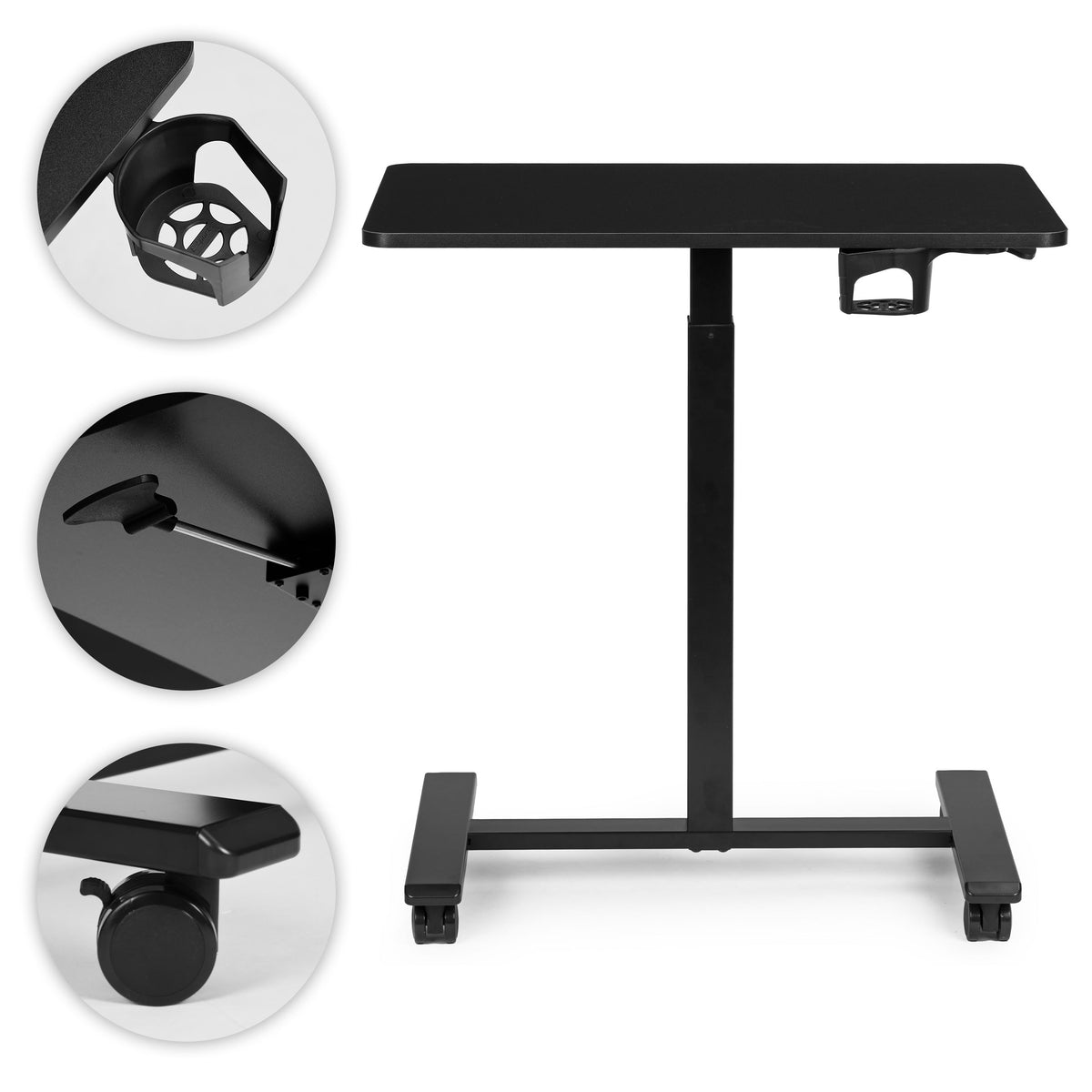 Laptoptisch MILO, höhenverstellbar mit Rollen – Schwarz – Ansicht 9