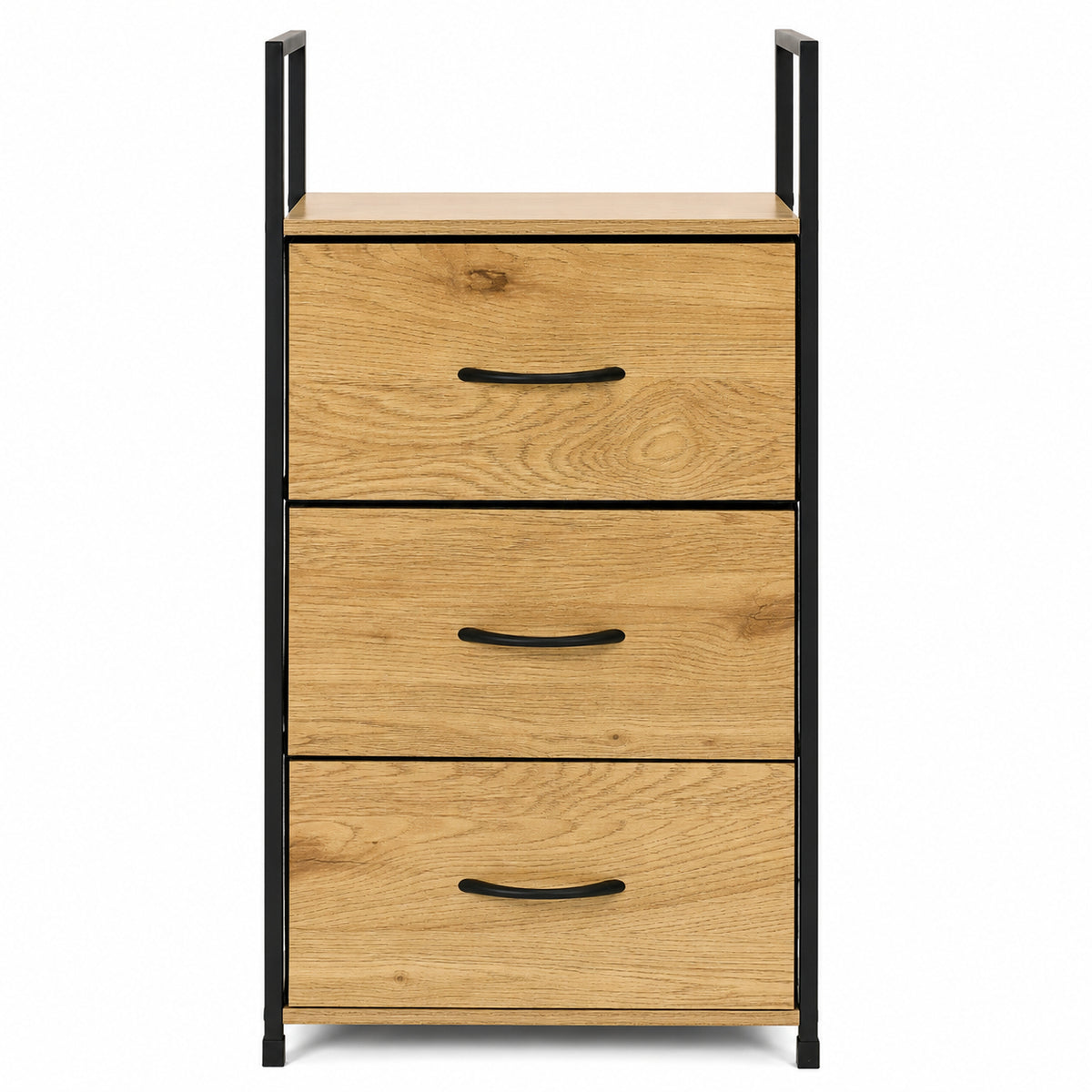 Schmale Kommode mit Stoffschubladen – 3 Schubladen – 81 cm