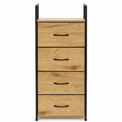 Schmale Kommode mit Stoffschubladen – 4 Schubladen – 101,5 cm