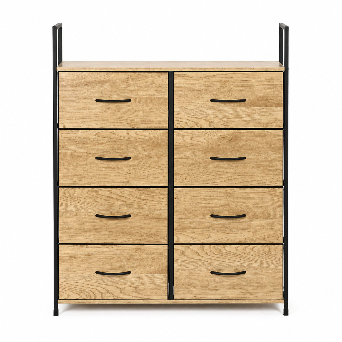 Kommode mit Stoffschubladen, 80 cm breit – 8 Schubladen – 107 cm