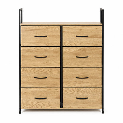 Kommode mit Stoffschubladen, 80 cm breit – 8 Schubladen – 107 cm