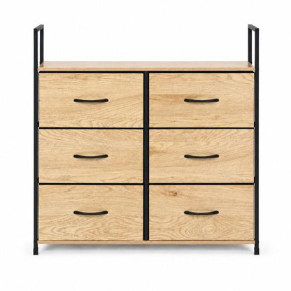 Maße: Kommode mit Stoffschubladen, 80 cm breit – 6 Schubladen – 87 cm