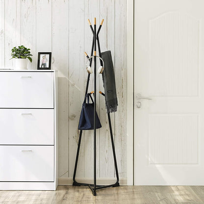 Garderobenständer mit 9 Haken aus Buchenholz, 172 cm