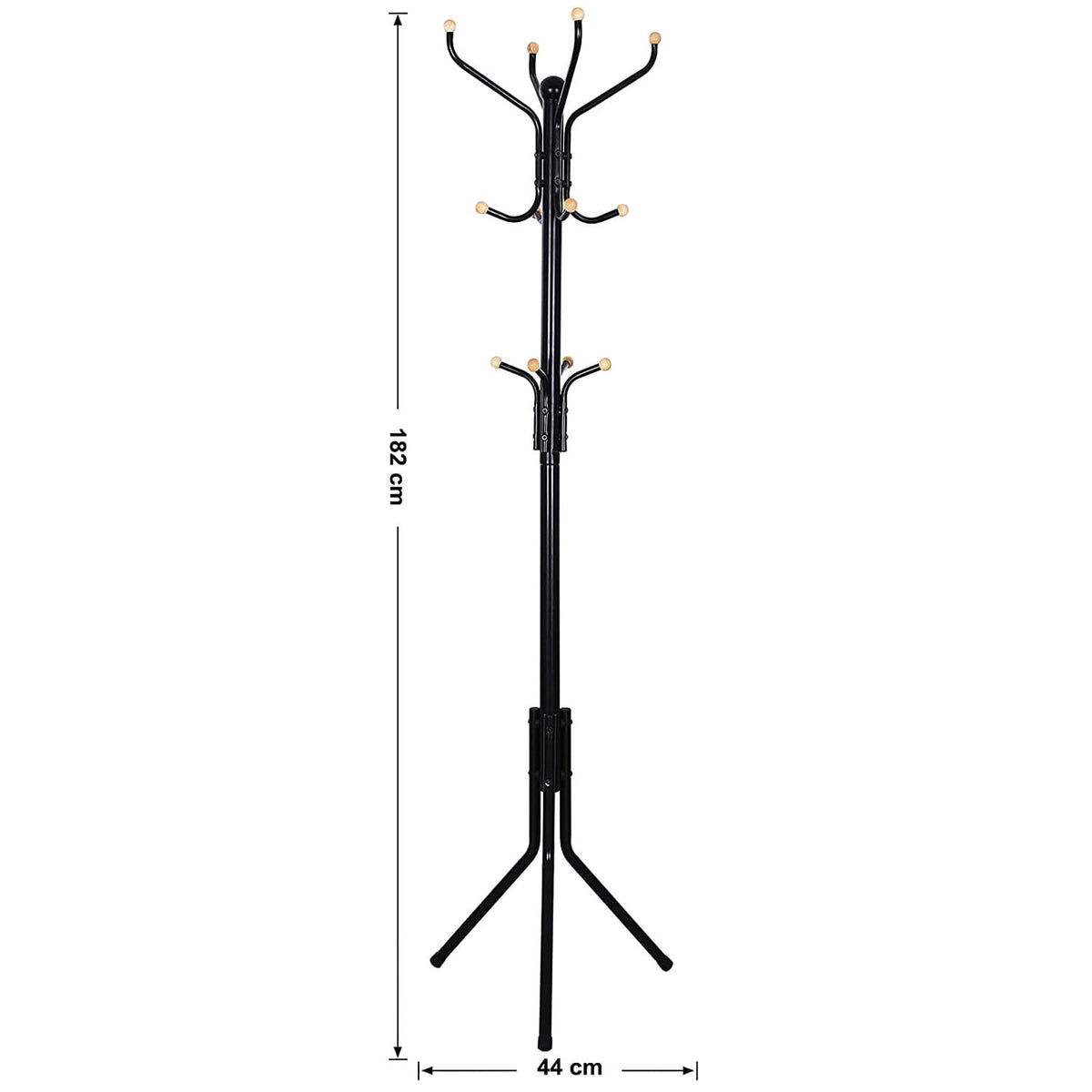 Maße: Garderobenständer aus Metall mit 12 Haken, 182 cm