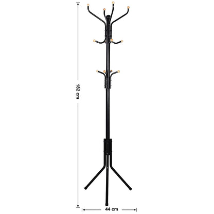 Maße: Garderobenständer aus Metall mit 12 Haken, 182 cm