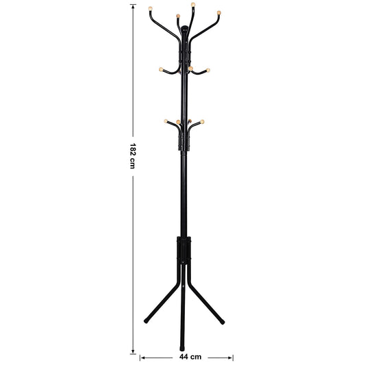 Maße: Garderobenständer aus Metall mit 12 Haken, 182 cm