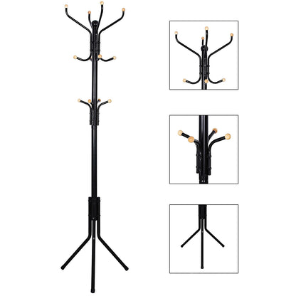 Garderobenständer aus Metall mit 12 Haken, 182 cm